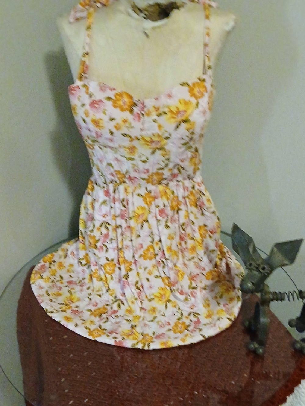 Patrons of Peace Floral Dress with Pink and Yellow Accents